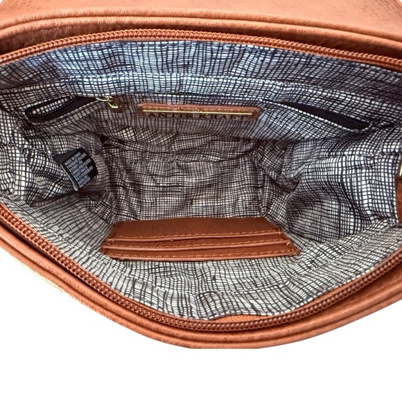 Antik Kraft Crossbody Saddle Bag Brown Vegan Leather Removable Strap - Picture 9 of 10